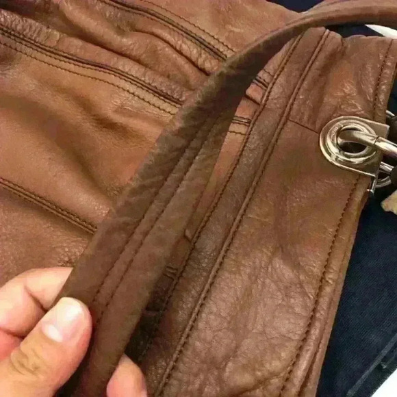 B MOKOWSKY BROWN PURSE HANDBAG GENUINE LEATHER - Picture 9 of 11